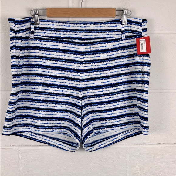 Spanx women’s sunshine short 6” blue painted stripe short NWT size 1X - Picture 1 of 5
